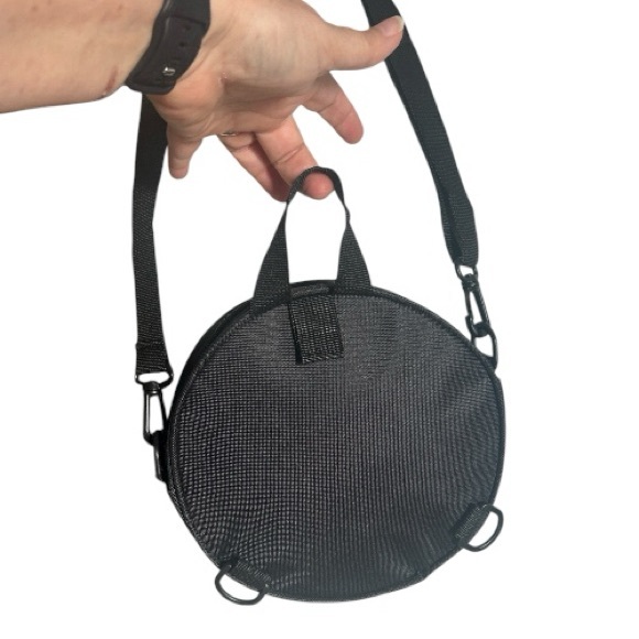 Sunflower Round Canteen Style Crossbody Bag Backpack Black Yellow Orange New - Picture 6 of 12